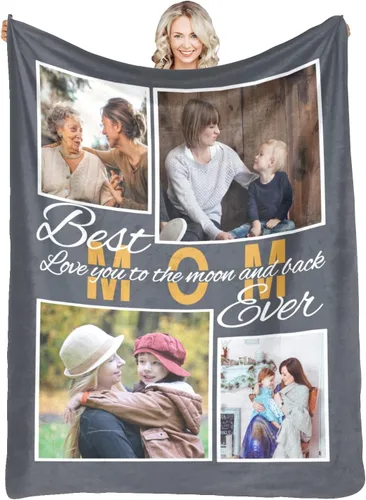 Vista 42 de Manta personalizada con fotos, mantas personalizadas con imagen para madre, padre, niños, hermana, amigos, parejas, cumpleaños, 1 foto, 30 x 40
