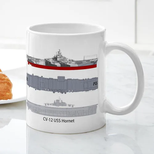 Vista 5 de CafePress USS Hornet CV 12 CVS 12 - Taza de café de cerámica (11.0 fl oz)