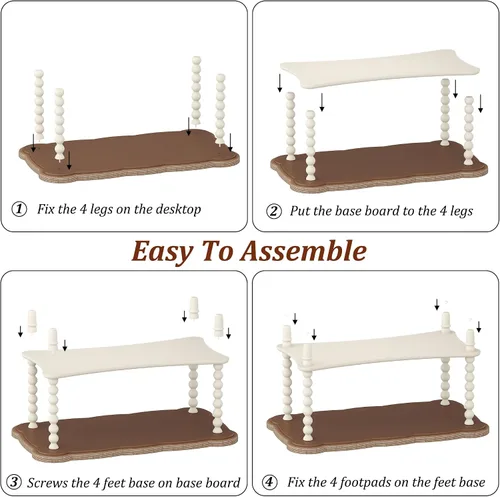 Vista 9 de Function Home - Mesa de centro de granja, mesa rústica blanca de estilo francés con estante de almacenamiento, mesas de centro de madera para sala