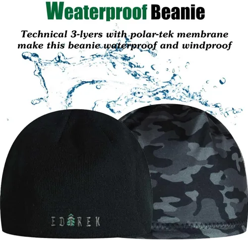 Vista 2 de EDTREK Gorro de invierno resistente a la intemperie Gorro reversible impermeable y resistente al viento Sombrero de calavera para senderismo