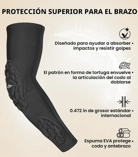 Vista 3 de Mangas acolchadas de fútbol para jóvenes y adultos, protección del Negro