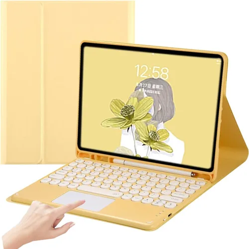 Vista 12 de Funda con teclado para iPad Air2 - Touchpad, magnético, Bluetooth desmontable, funda inteligente delgada para iPad 5ª/6ª generación de 9.7 pulgadas
