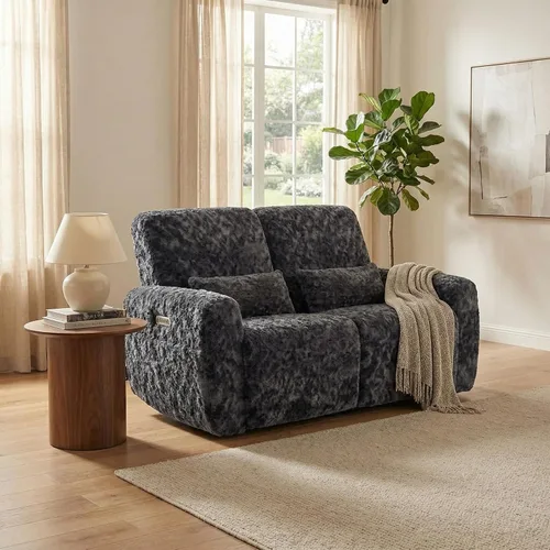 Vista 9 de EONIX Silla reclinable de pared Zero Clearance, tela de felpa prémium Beige