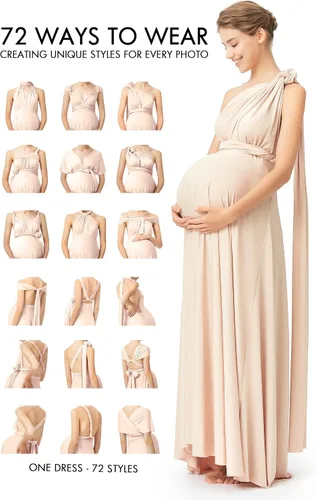 Vista 2 de Vestido de maternidad para sesión de fotos, vestido de baby shower, vestido de maternidad de talla grande, vestido largo infinito, vestido