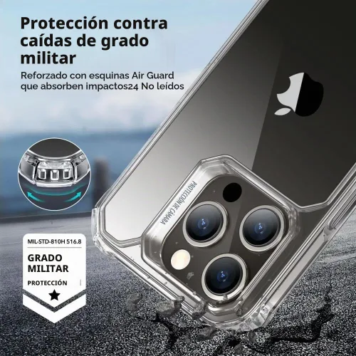 Vista 2 de ESR Funda para iPhone 15 Pro, protección de grado militar con esquinas que absorben los golpes, parte trasera acrílica resistente a los arañazos