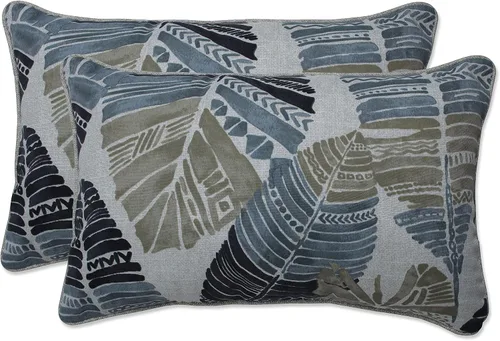 Vista 53 de Pillow Perfect Almohadas lumbares Delray azul marino para exteriores/interiores, 11.5 x 18.5 pulgadas, paquete de 2