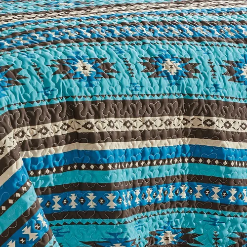 Vista 6 de Jaba - Juego de edredón de 3 piezas con estampado fino, tamaño King, para todas las estaciones, diseño tribal navajo nativo americano, con fundas