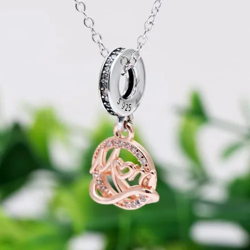Vista 3 de Dijes de plata de ley 925 para pulseras y collares, letras familiares, colgantes de avión, cuentas de viaje, dijes de árbol familiar, regalo