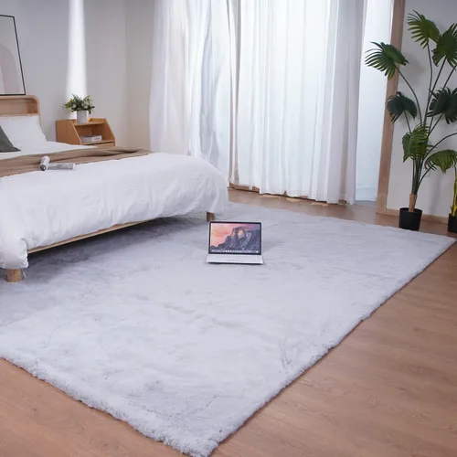 Vista 15 de Ghouse Alfombra ultrasuave de pelo sintético de conejo 2x3, alfombras lavables a máquina para dormitorio, alfombras esponjosas para sala de estar