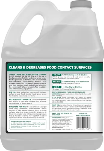 Vista 2 de Simple Green Limpiador profesional de servicio de alimentos 1 galón