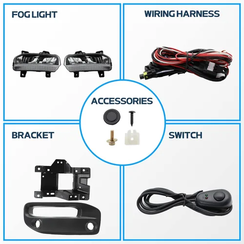 Vista 4 de Luz antiniebla LED compatible con Dodge Ram 2500 3500 2019 2020 2021 2022, montaje de luces antiniebla de parachoques delantero con soporte
