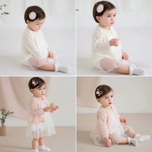 Vista 4 de Simplee - Chándal para niña (0-3 años), color blanco y rosa