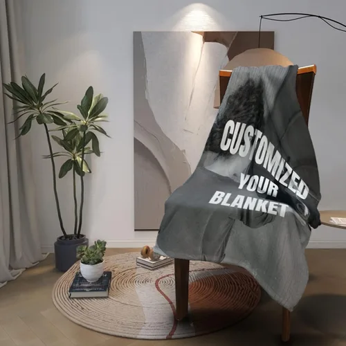 Vista 3 de Mantas personalizadas para el hogar – Sube tu foto a la manta – Mantas personalizadas – para familiares, amigos y seres queridos, 30 x 40 pulgadas