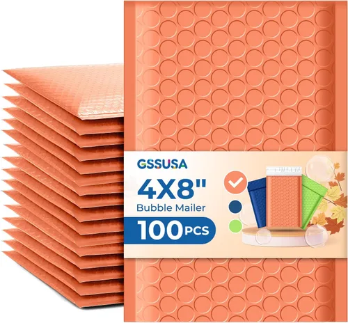 Vista 14 de GSSUSA Paquete de 100 sobres de burbujas negras de 4 x 8 y 6 x 10 pulgadas Negro
