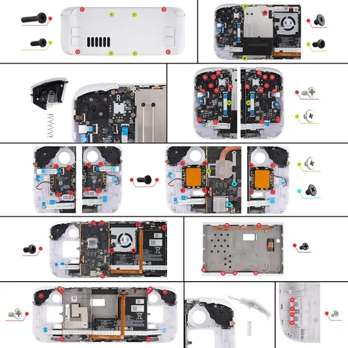 Vista 9 de eXtremeRate Juego completo de carcasa de bricolaje con botones para Steam Deck LCD, placa frontal personalizada de repuesto para Steam Deck LCD