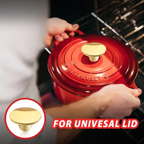 Vista 6 de Uenhoy 4 pomos de repuesto para horno holandés de acero inoxidable para horno holandés Le Creuset, Aldi, Lodge y otros hornos holandeses esmaltados