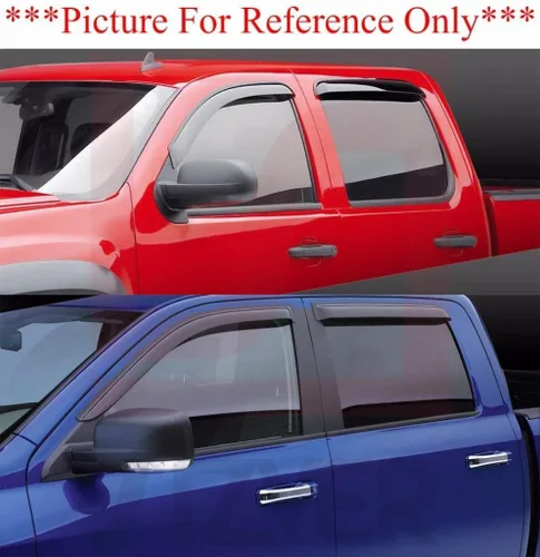 Vista 5 de Sizver Smoked Viseras de ventana/Deflector de lluvia de viento Protector de lluvia para 2004-2015 Nissan Titan Crew Cab solamente