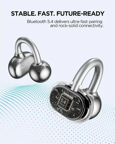 Vista 3 de KUZER KT01 Pro - Auriculares con clip, auriculares inalámbricos Bluetooth abiertos con micrófono, no en la oreja, no se caen, IPX5 impermeable, 48