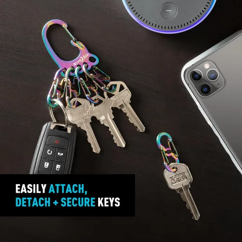Vista 11 de Nite Ize Bigfoot Locker KeyRack - Soporte de acero inoxidable para coche, casa y otras llaves - Mosquetón con S-Biners - Capacidad para 15 llaves a