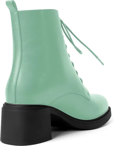 Vista 54 de ROSERWISH Botas altas de tacón bajo y grueso para mujer, con cordones, cómodas, modernas, con puntera redonda, de 2.5 pulgadas