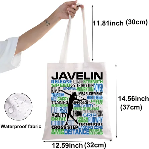 Vista 2 de BWWKTOP Javelin Throwers Tote Bag Javelin Lanzadores Regalos de Lanzamiento de Pista y Campo Regalos Javelin Atletas Bolso de hombro