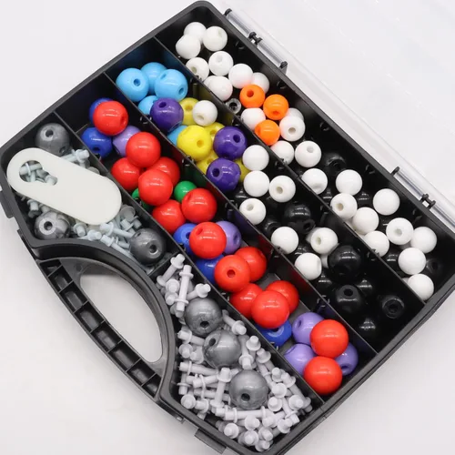 Vista 4 de 303 kits de medición de modelo molecular de química orgánica, kit de modelos moleculares con 122 átomos, 180 enlaces, 1 herramienta de eliminación
