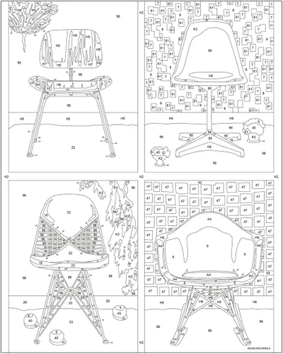 Vista 3 de Ravensburger CreArt Eames Take a Seat Kit de pintura por números para adultos, pintura de artes y manualidades para edades de 12 años en adelante