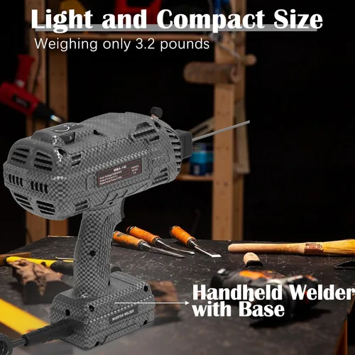 Vista 3 de Soldador de mano, soldador portátil 20-140A, 110V, inversor IGBT, soldador de mano, 20 varillas de soldador portátil de mano, pistola de soldadura
