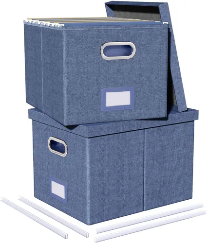 Vista 34 de Oterri Organizador de Archivos, Caja de Archivos, Gabinete de Archivos para Almacenamiento de Carpetas de Archivos Tamaño Carta, Organizador
