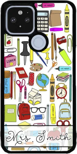 Vista 9 de Funda de goma negra personalizada para profesores, compatible con Google Pixel 10, 10 Pro, 10 Pro XL, 9a, 9 Pro, Pixel 9, Pixel 9 Pro XL, 8a, 8 Pro