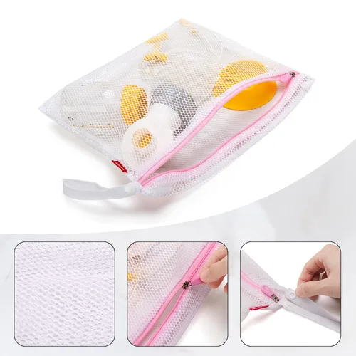 Vista 3 de Damero Bolsa de piezas de extractor de leche, bolsa de piezas de extractor de leche seco y húmedo, bolsa de bombeo con alfombrilla impermeable