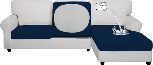 Vista 98 de Easy-Going Funda de cojín 100% impermeable para asiento de sofá, funda de cojín elástica de muebles, para niños, mascotas, cojín de sofá biplaza