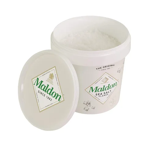 Vista 6 de Maldon Sal, copos de sal marina, tina resellable, Kosher, natural, artesanal, gourmet, cristales piramidales, 20 oz (570 g) paquete de 2