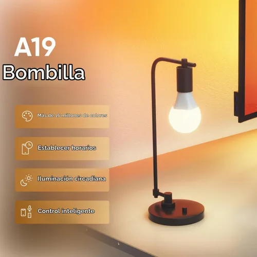 Vista 2 de Nanoleaf Essentials Bombillas inteligentes, bombillas LED inteligentes Matter funcionan con Alexa y Google Home, bombilla de cambio de color RGBTW