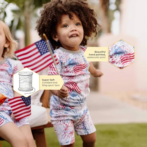 Vista 3 de Burt's Bees Baby Pijama para bebé, camiseta de manga corta y pantalones cortos