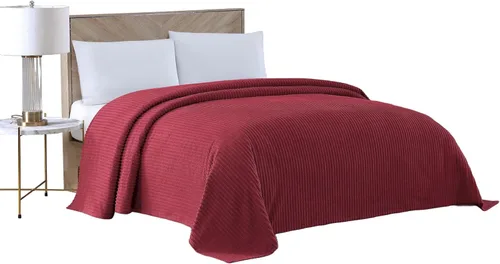 Vista 11 de Beatrice Home Fashions Colcha de chenilla Channel, King, color azul