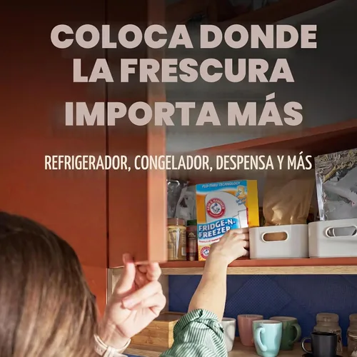 Vista 4 de Arm & Hammer Bicarbonato de Sodio Absorbedor de Olores para Nevera y Congelador, Naranja 14 oz, Paquete de 12
