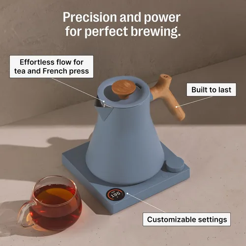 Vista 3 de Fellow Corvo EKG Pro - Tetera eléctrica para té y café, 0.9 litros Precision Temp Control, Stainless Steel, Brew Timer, Smart Scheduling, Wide