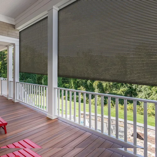 Vista 9 de SunnyRoyal - Persianas enrollables para patio y exteriores, para usar al aire libre, en la terraza, porche, balcón o patio trasero, 4 pies de ancho