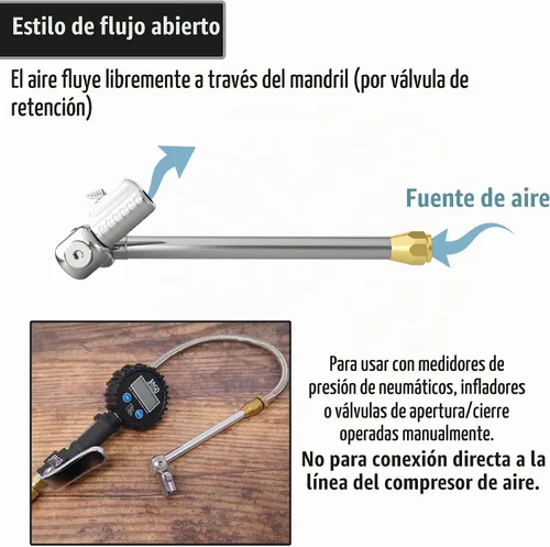 Vista 3 de JACO Lightning T-Series Portabrocas de aire para neumáticos - 1/4" F-NPT (Flujo abierto)