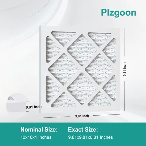 Vista 2 de Filtros de Aire 10x10x1 MERV 8 MPR 600 Paquete de 4 Filtros Plisados para Hogar HVAC AC Calefacción Filtros de Aire Acondicionado para Casa Oficina