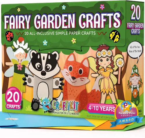 Vista 10 de Craftikit® - Kit galardonado de 20 manualidades de animales para niños de 3 a 10 años, kits de manualidades con todo incluido, divertida caja