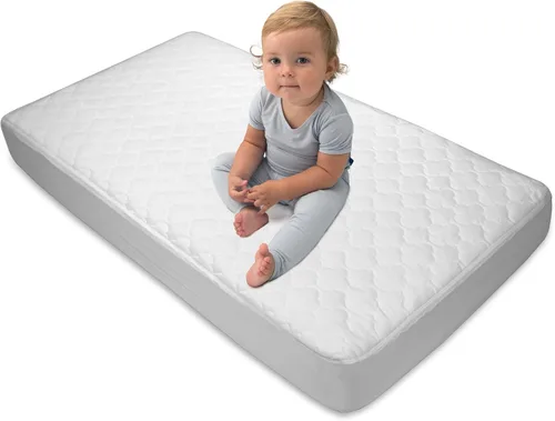 Vista 8 de Sealy Baby Protector de colchón impermeable con protección contra manchas y propiedades antimicrobianas para cuna de bebé y cama de niños pequeños