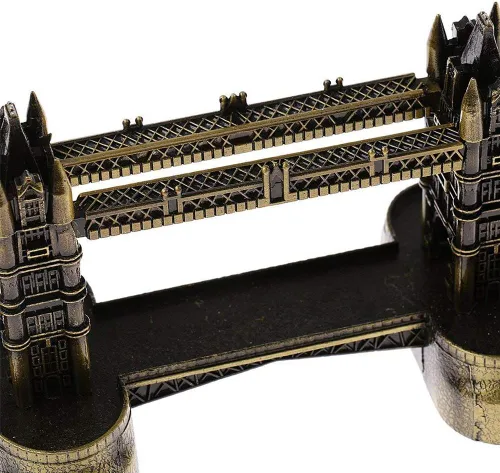 Vista 5 de PROW® Puente retro de la torre de Londres de 8 pulgadas, modelo de arquitectura famosa, edificio estatal para decoración del hogar, adorno de metal