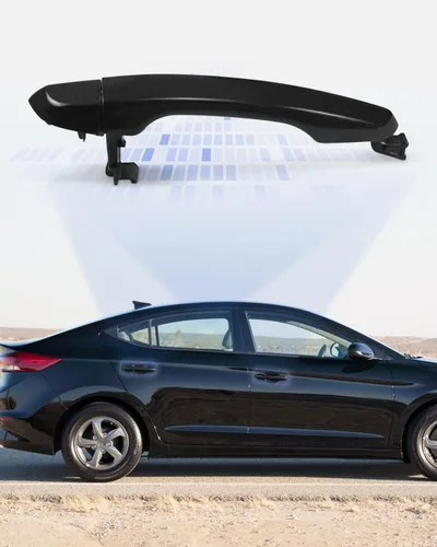 Vista 4 de Manija de puerta exterior Compatible con Hyundai Elantra 2017 2018 2019 2020 2021 2022 Lado izquierdo trasero Negro