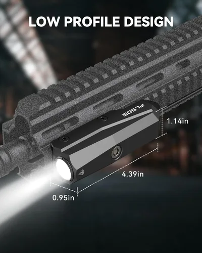 Vista 8 de VOTATU PL50S - Luz de arma de 1450 lúmenes con interruptor de presión, linterna Picatinny recargable para rifle, USB magnético recargable, modos