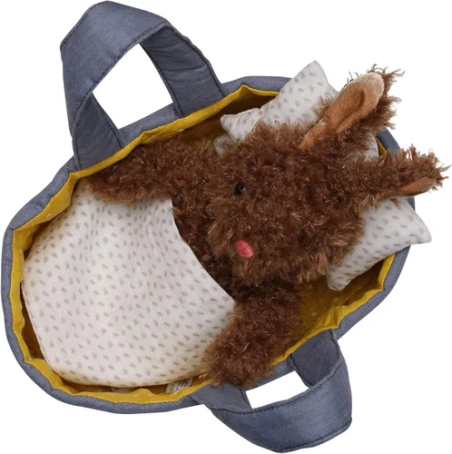 Vista 3 de Manhattan Toy Moppettes Beau Bunny - Juego de peluche con conejito de peluche, moisés de tela, manta y almohada