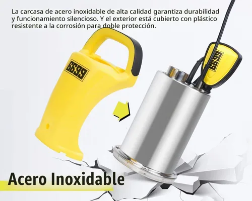 Vista 4 de Bomba de agua sumergible de 1/2 HP 2500 GPH Bomba de sumidero de acero inoxidable con interruptor de flotador ajustable para drenar el agua