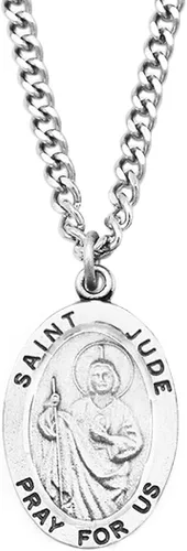 Vista 2 de Rosemarie Collections Collar con colgante de medalla religiosa de San Jude Metal