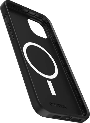 Vista 3 de OtterBox iPhone 14 Plus Serie Symmetry+ - Funda, color negro, ultra elegante, se acopla a MagSafe, bordes elevados para proteger la cámara